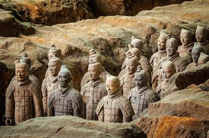 Excavated Sculptures Statues Of The Terracota Army Soldiers
