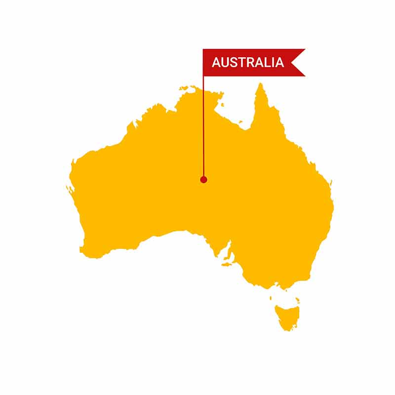 Map Of Australia With Word Australia