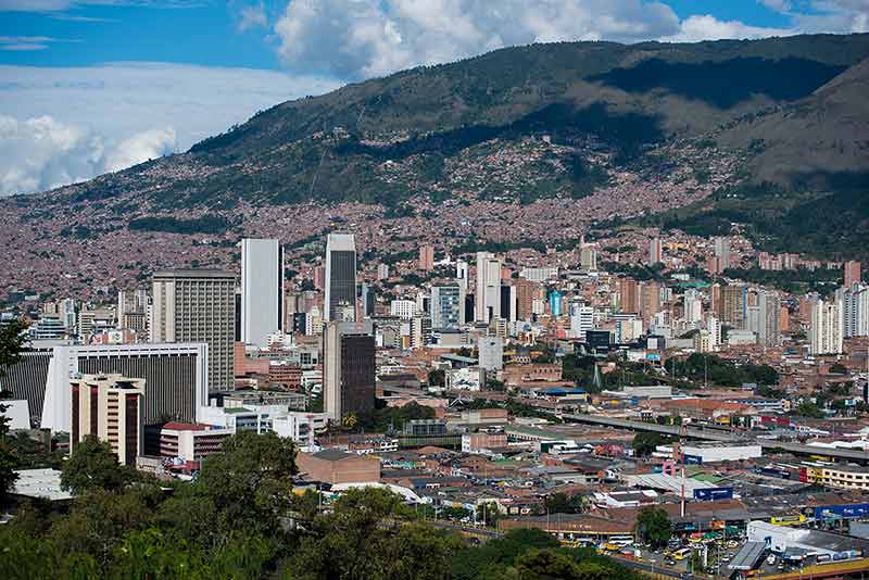 Cityscape Of Bogota, Colombia With Rolling Hills