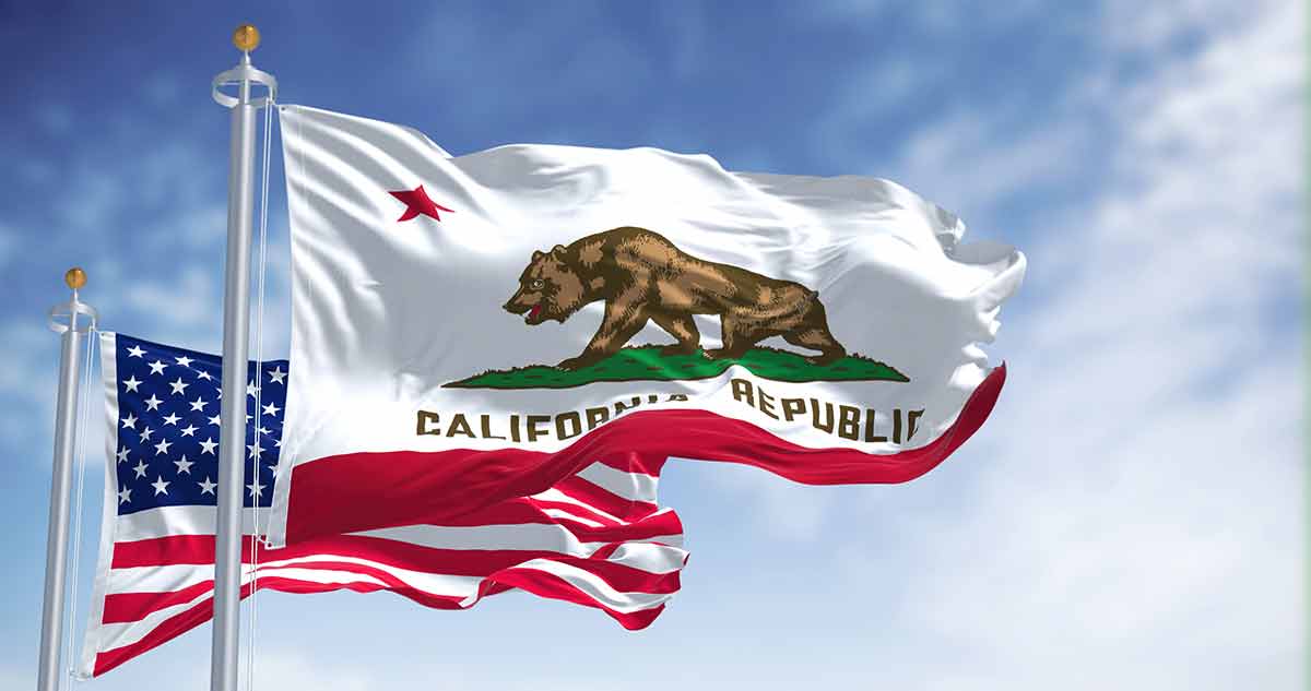 The California State Flag Waving