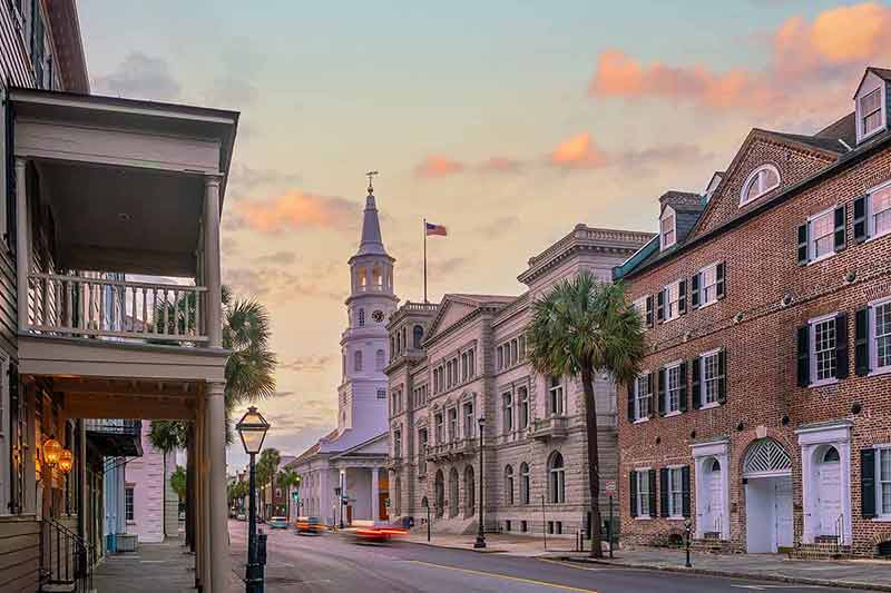 Historical Downtown Area Of Charleston