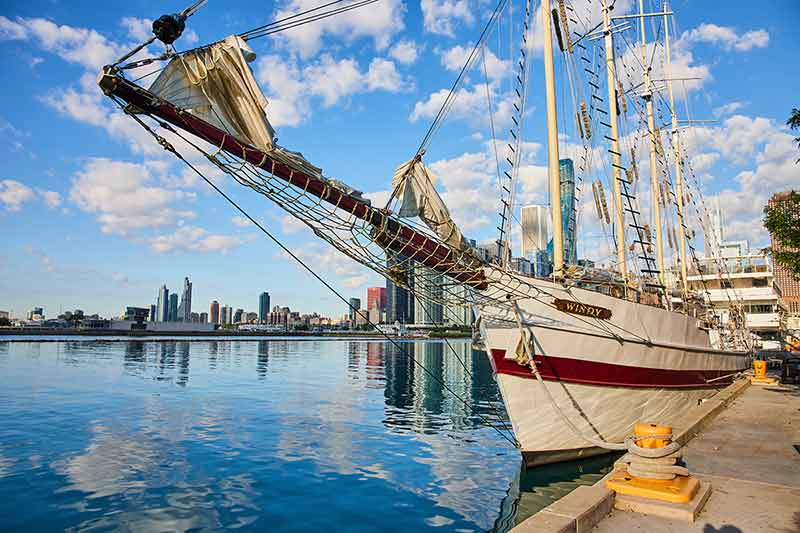 Beautify Windy Ship On Navy Pier In Chicago