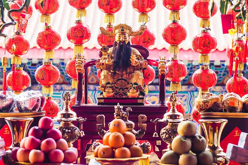 Items And Food Pay Respect To God Religion In Chinese Culture
