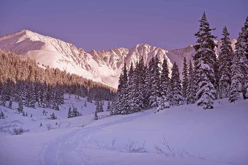 Scenic Winter Colorado Landscape At Sunset