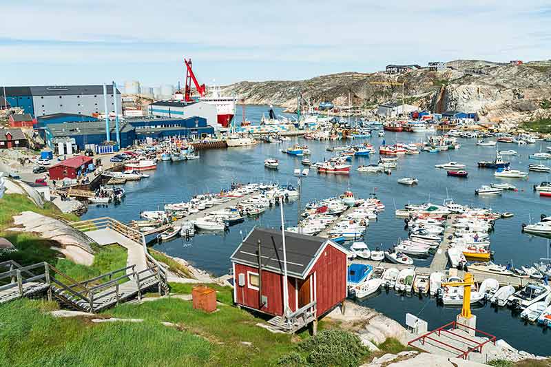 Greenland City Ilulissat Cruise Ship Harbor