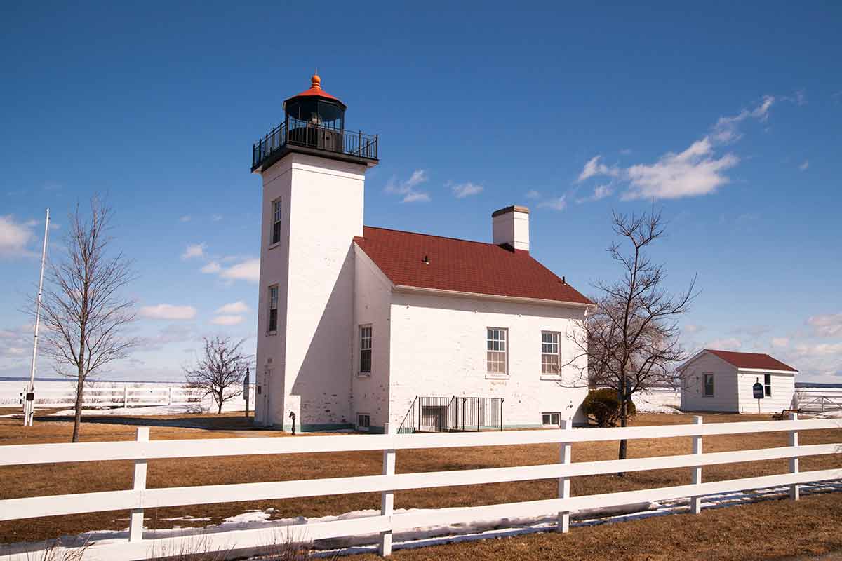Sand Point Lighthouse Nautical Beacon Escanaba Lake Michigan