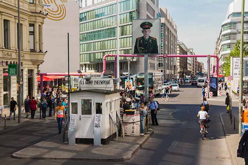 Tourists At Checkpoint Charlie