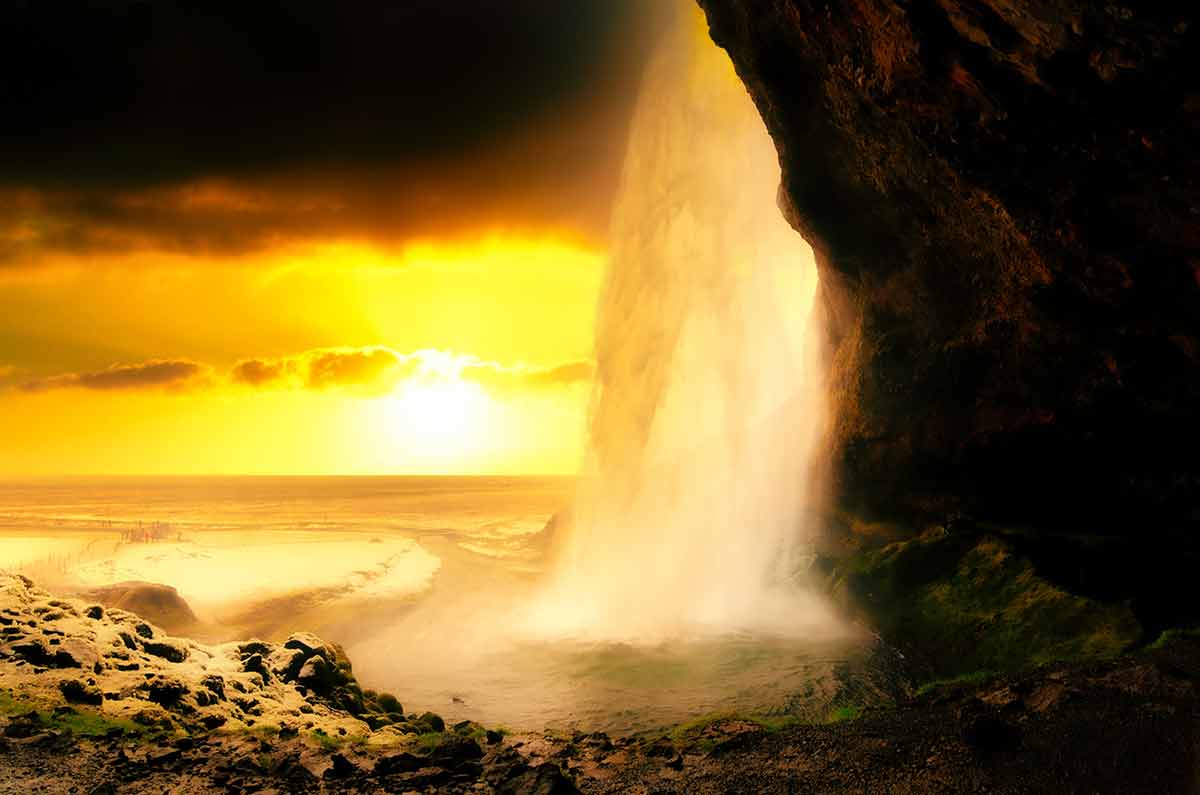 Photo Of Seljalandsfoss Waterfall During Sunset