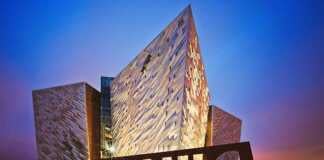 Ireland’s Most Famous Treasures Go Way Beyond Guinness and Castles Sunset Over Belfast Titanic, Belfast, Northern Ireland
