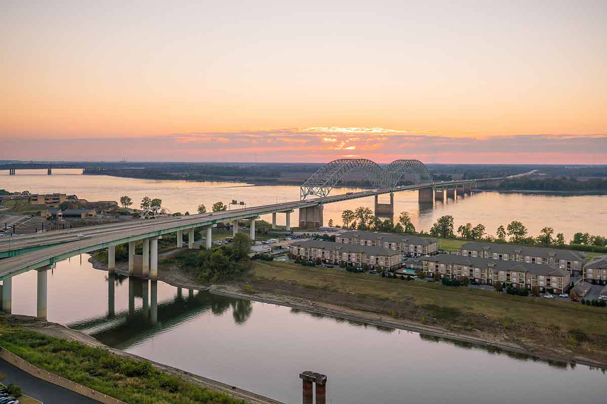 Sunset Over The Mississippi River