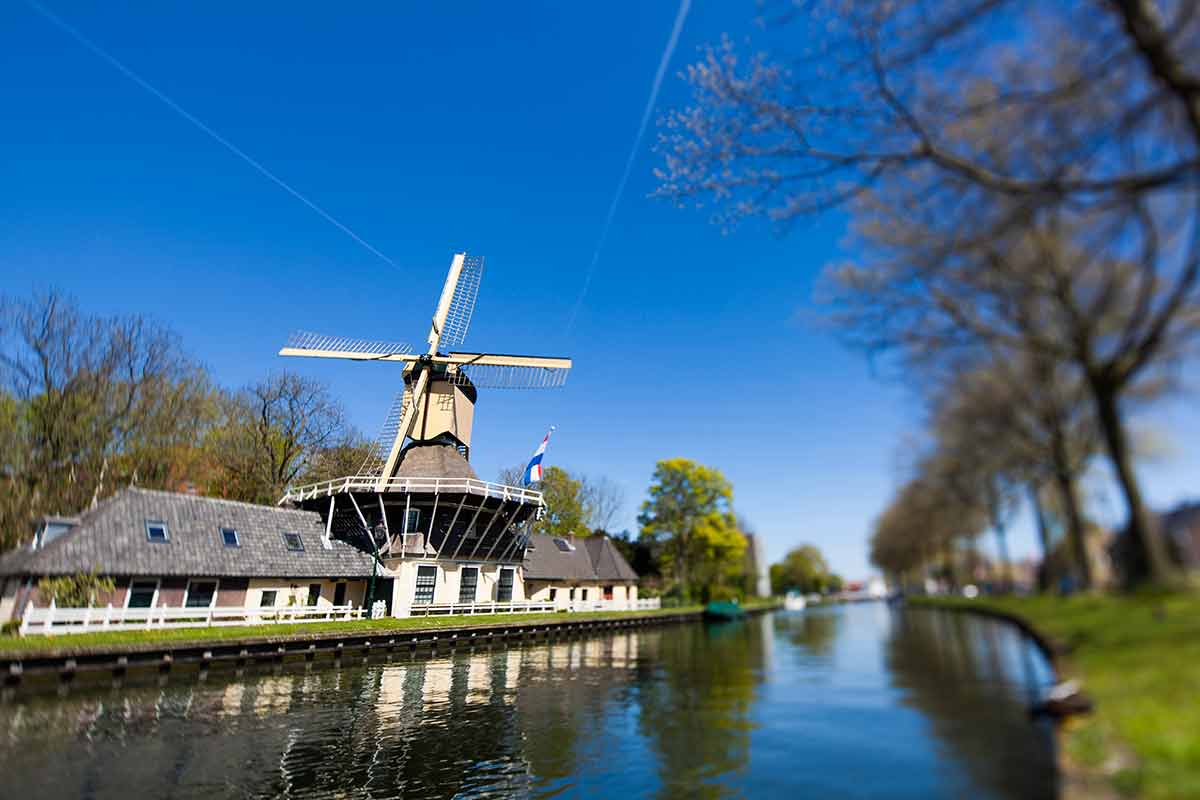 Traditional Old Windmills In Netherlands