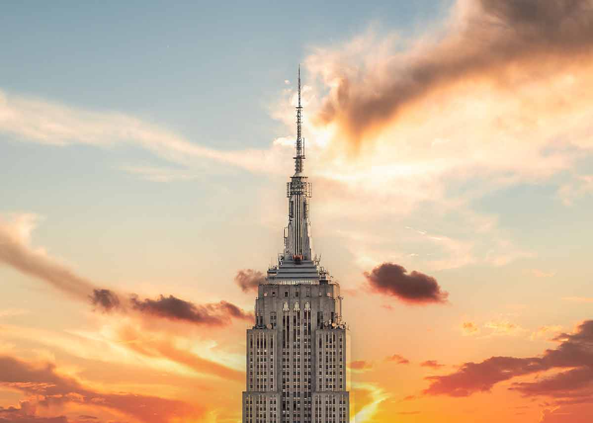 Empire State Building With Beautiful Sky In Manhattan