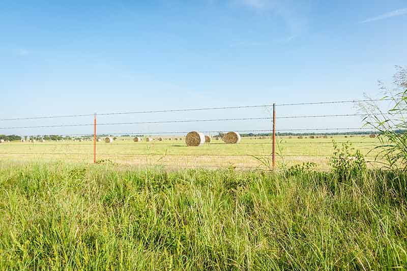 Rural Scene, Field With Haybales, Oklahoma