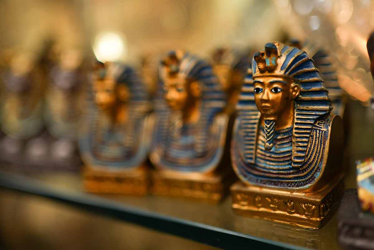 Small Souvenir Pharaoh Figures, Toy On The Shelf