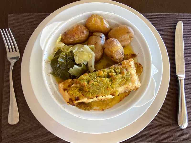 Top View Of Cod With Bread Also Known As Bacalhau Com Broa
