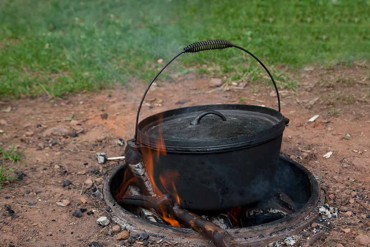 Dutch Oven Cooking On A Campfire