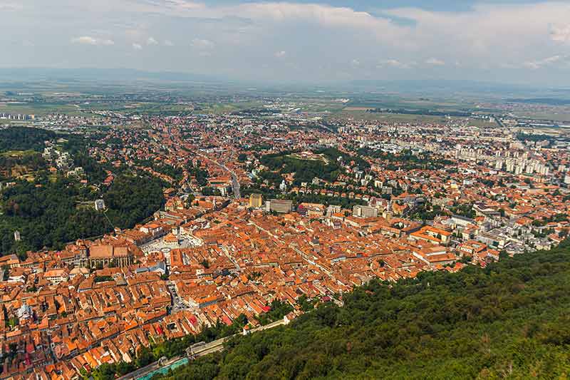 View Of Old Town Center In Brasov Romania