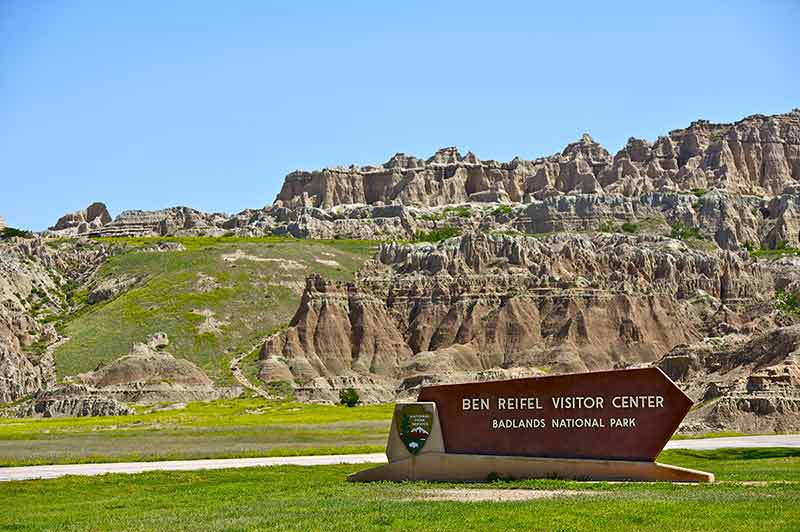 Ben Reifel Visitor Center Sign In Badlands National Park