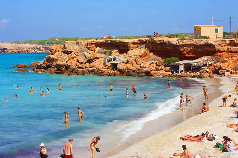 Cala Saona That Is One Of The Most Beautiful Beaches Of Ibiza