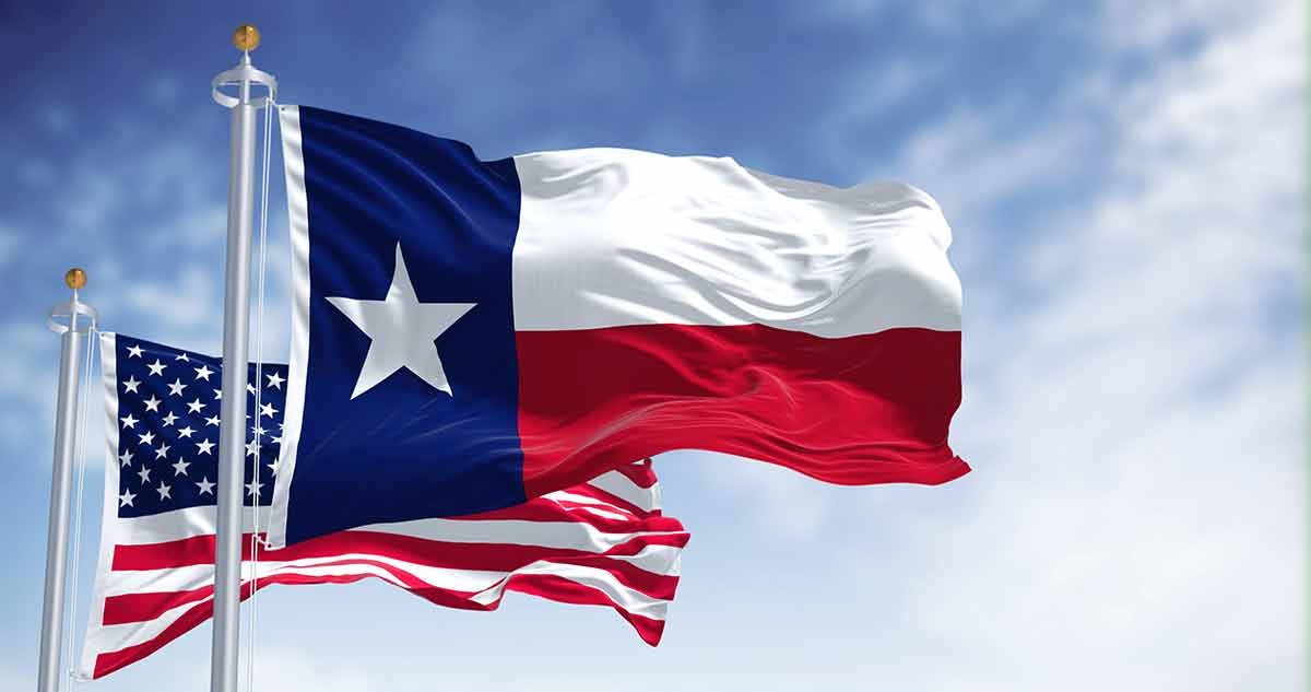 The Texas State Flag Waving