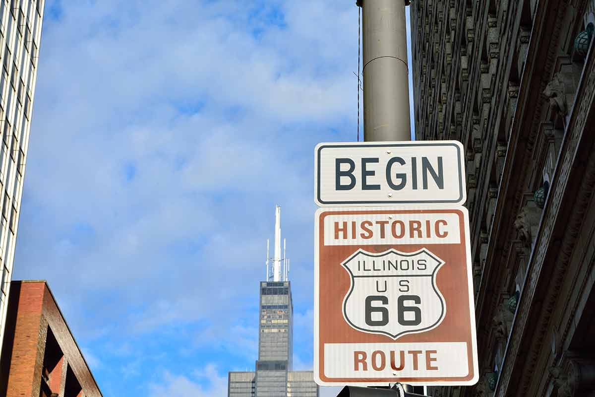 Route 66 Sign, The Beginning Of Historic Route 66