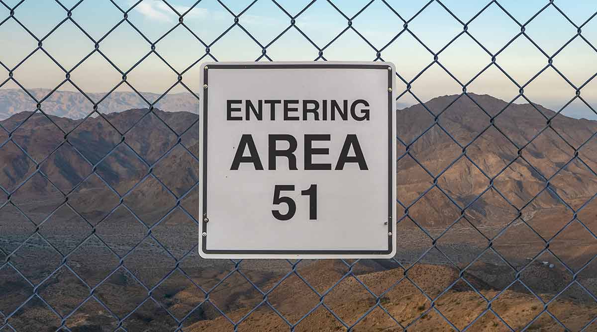 Entering Area 51 Sign