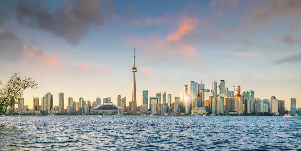 Toronto City Skyline At Sunset Canada