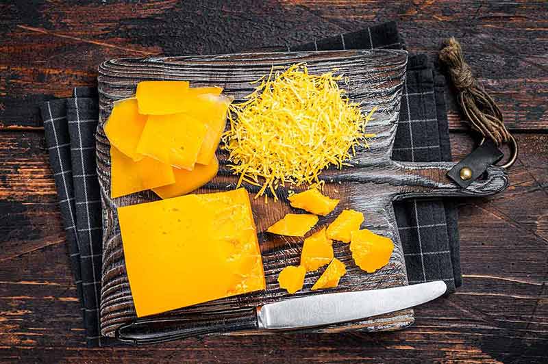 Grated And Diceded Cheddar Cheese