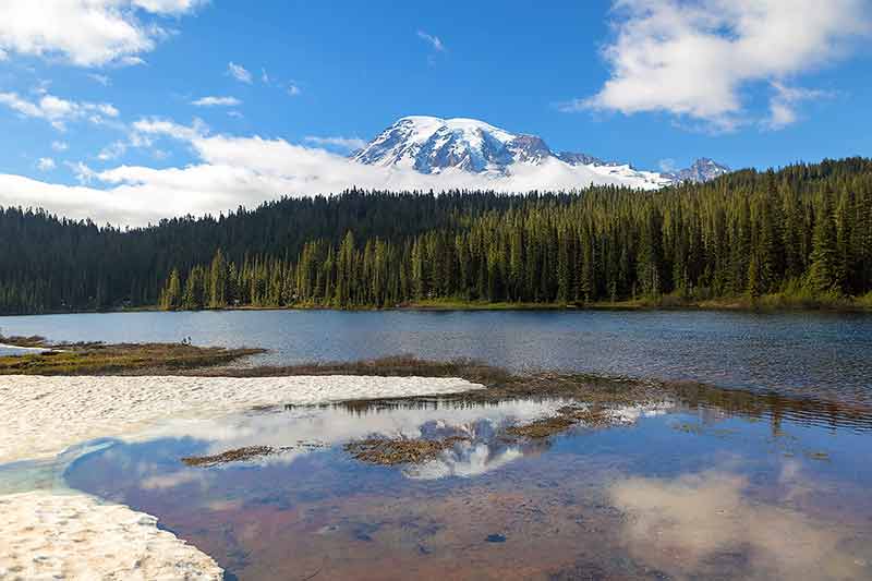 Reflection Lakes In Mount Rainier National Paark