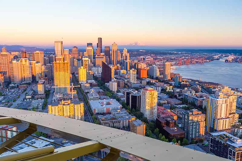 Seattle City Downtown Skyline Cityscape In Washington