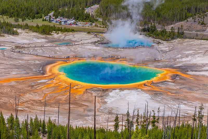 The Grand Prismatic Spring In Yellowstone National Park USA
