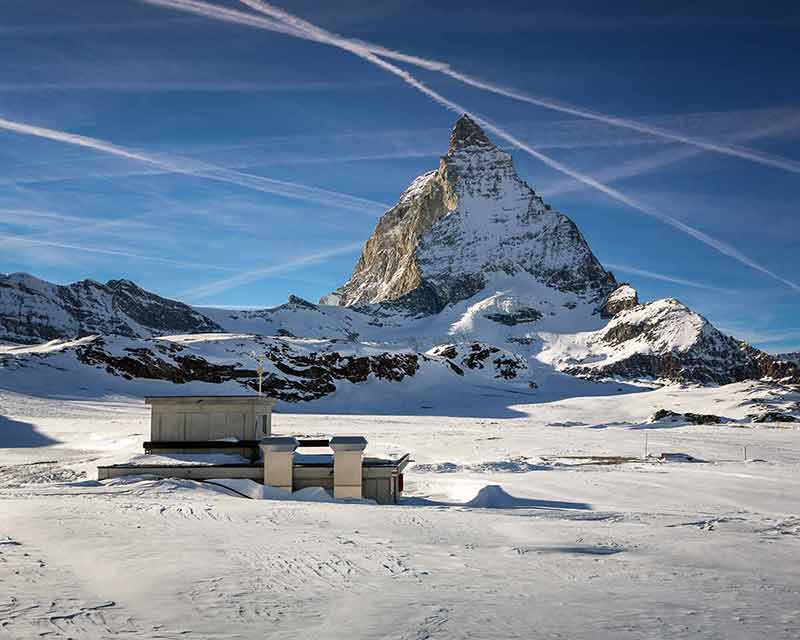 Matterhorn Peak In Zermatt Ski Resort, Switzerland