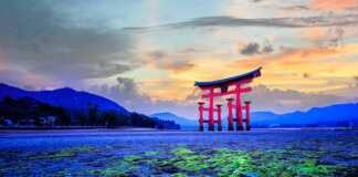 Tori Gate In Hiroshima Japan