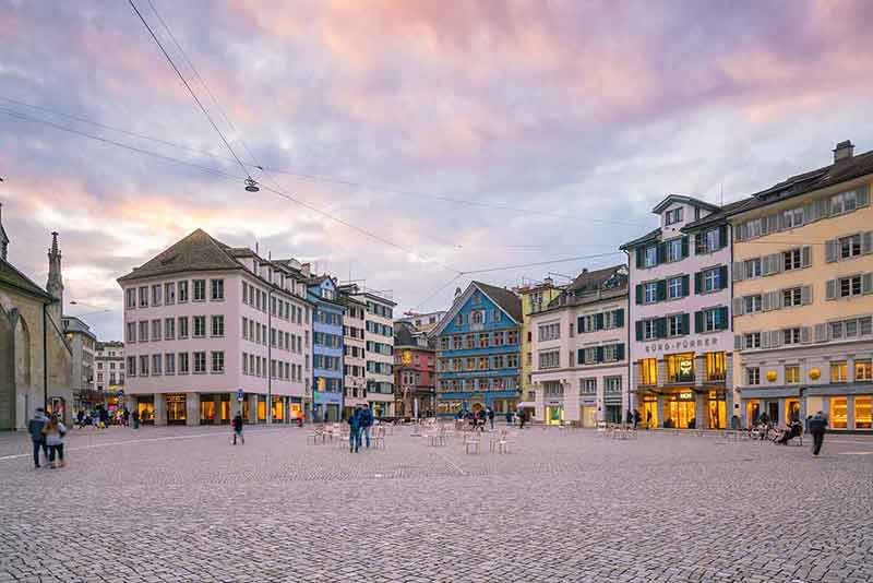 The Old Town Of Zurich City In Switzerland