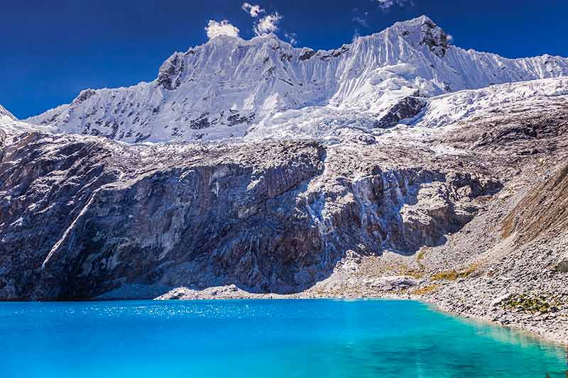 Lake 69 N Cordillera Blanca With Snowcapped Andes