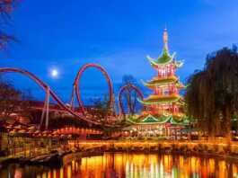 Tivoli Gardens In Copenhagen, Denmark