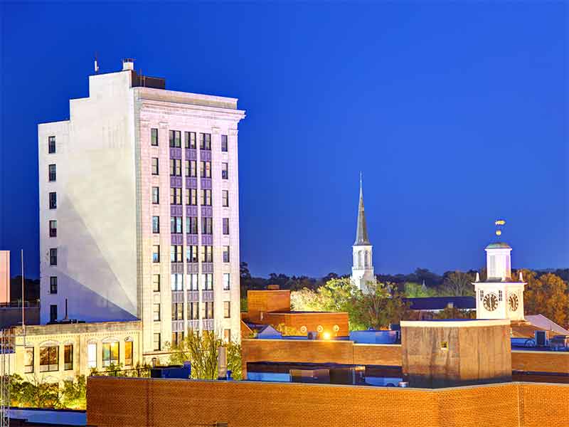 what to do in fayetteville nc city skyline at night