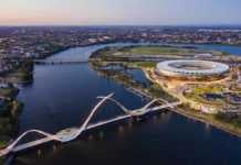 what to do in perth Optus Stadium and Matagarup Bridge