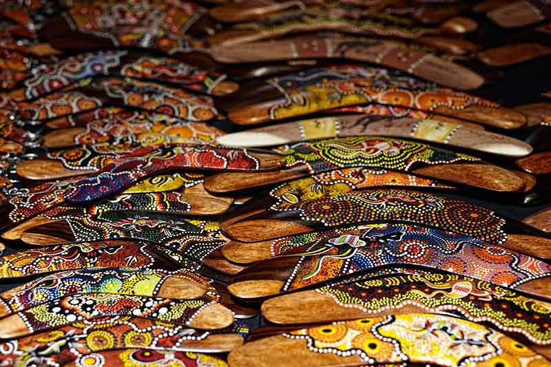 Boomerang. Traditional Australian Crafts By Street Vendor