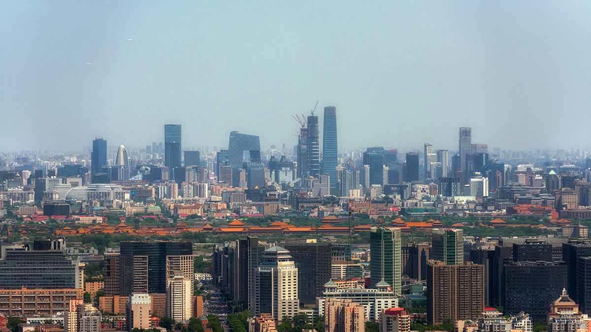 Beijing From Above Aerial Shot
