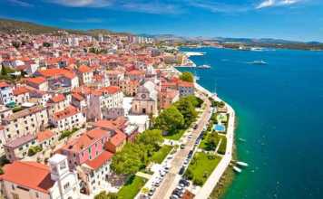 where to go in sibenik aerial view