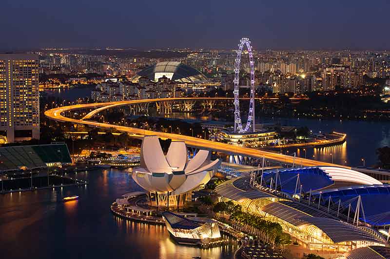 where to go in singapore at night Singapore Flyer at night