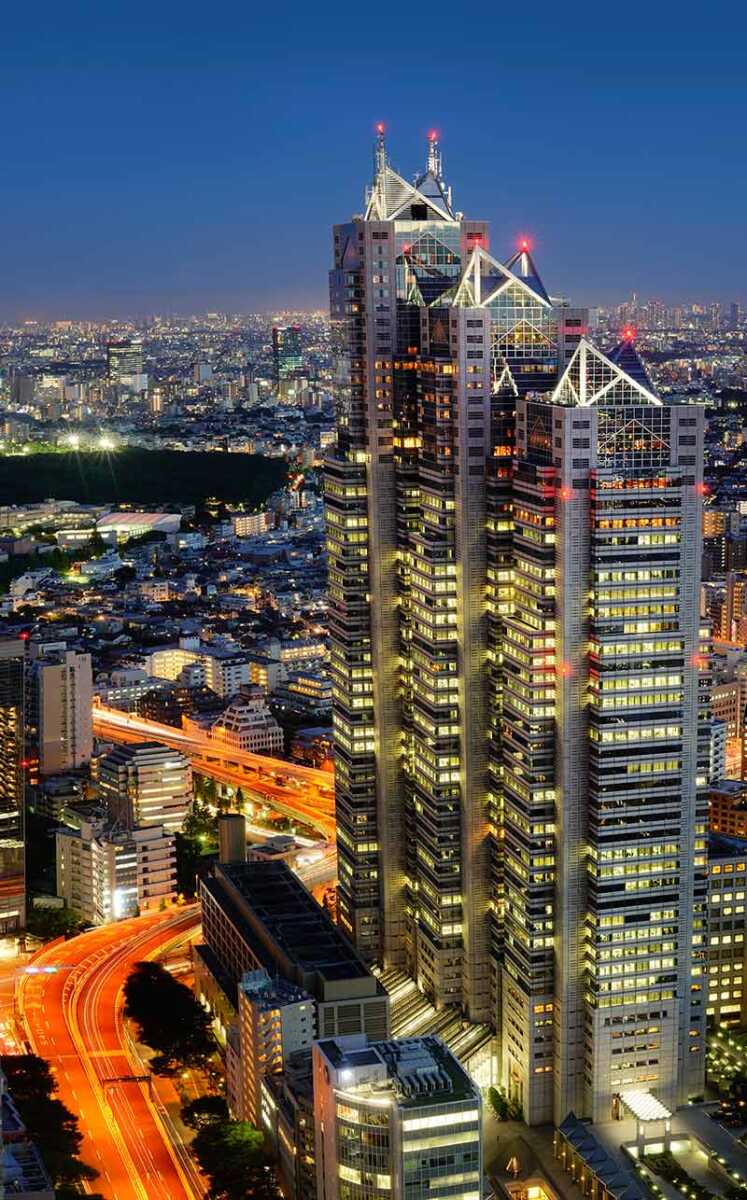 Night-Time Panoramic View Of Park Hyatt Tokyo Building