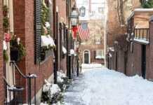Boston in winter turns into a real life snow globe snow-covered street