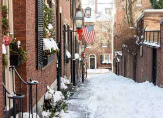 Boston in winter turns into a real life snow globe snow-covered street