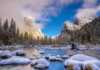 Beautiful View Of Yosemite National Park Winter Season