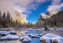 Beautiful View Of Yosemite National Park Winter Season