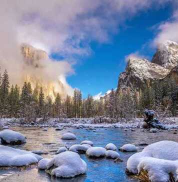 Beautiful View Of Yosemite National Park Winter Season