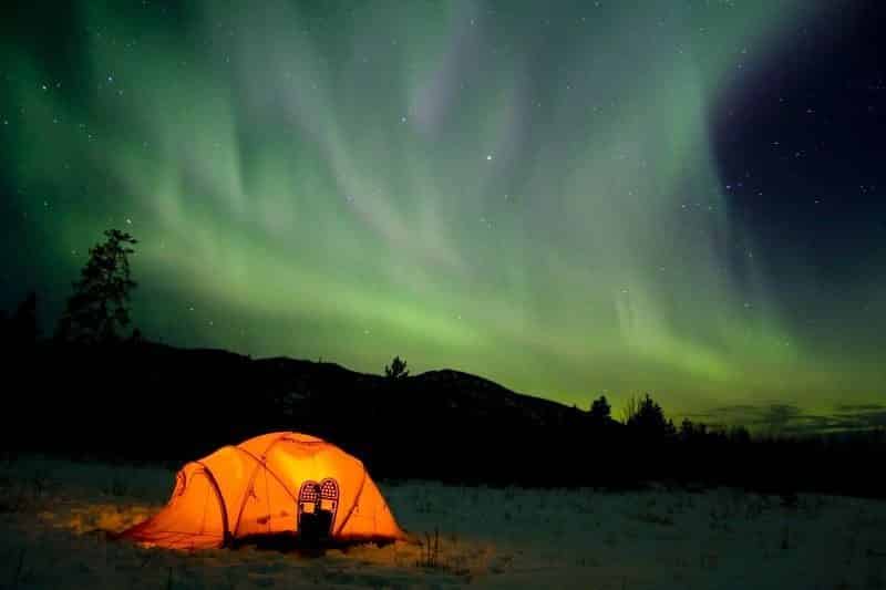 Aurora, Midnight Sun Dome, Dawson city