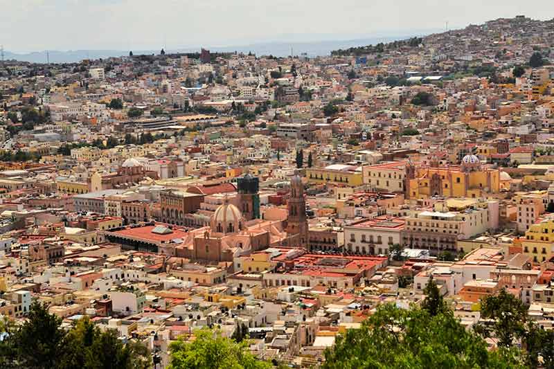 aerial view of Zacatecas city